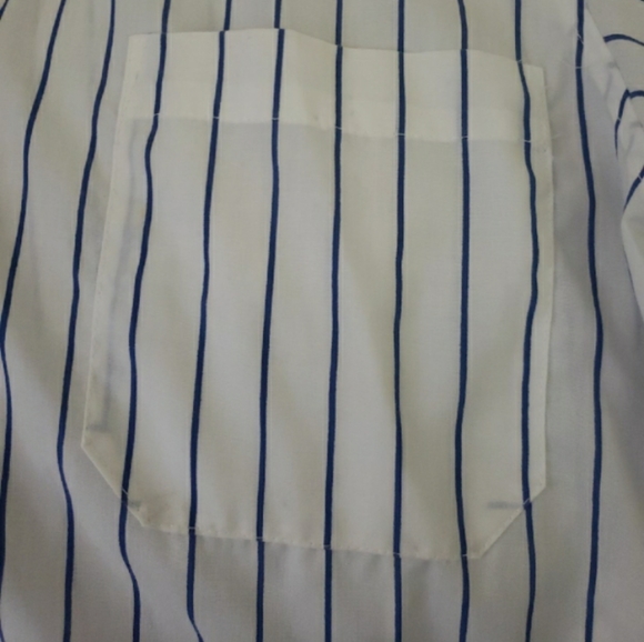 Sasson large white blue verticle stripe shirt - Picture 10 of 11